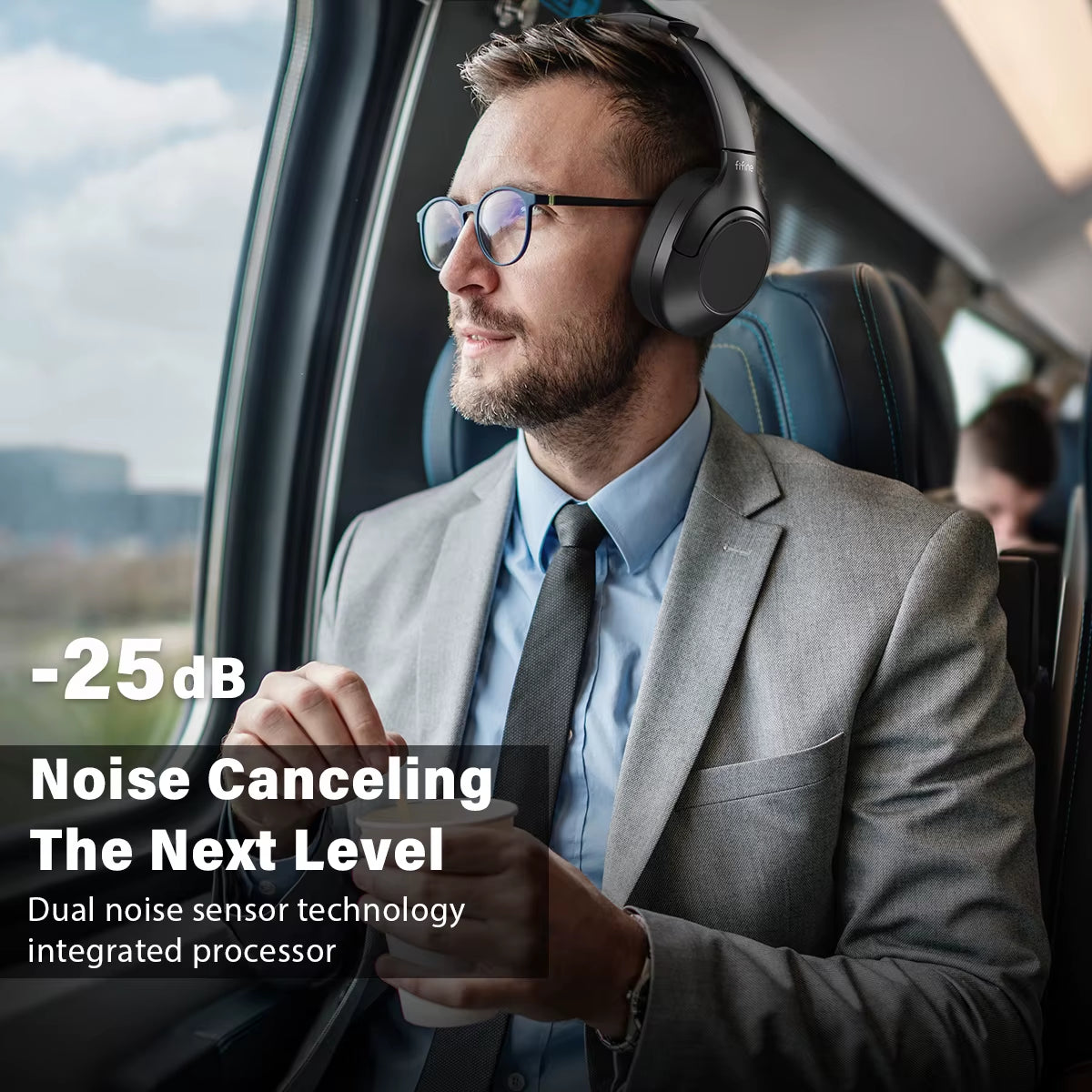 Bluetooth Wireless Headset,Noise Canceling Headphones with Transparency Mode,Deep Bass,Clear Calls,65H Playtime -X3