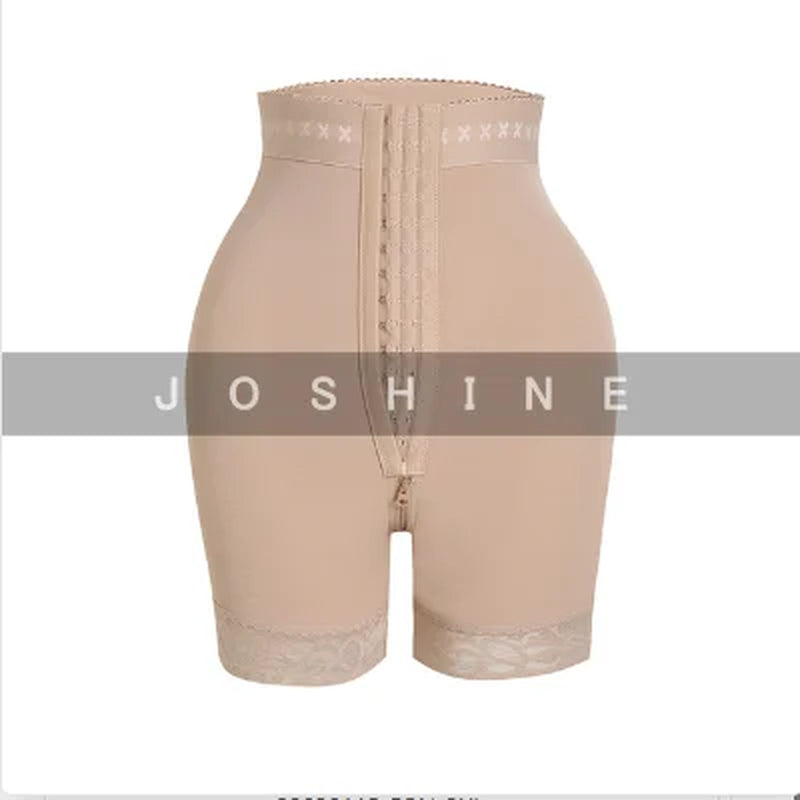 Women Butt Lifter Faja Colombian Shaperwear Panties Front Closure Hook-Eye with Crotch Zipper High Compressionshapewear Shorts