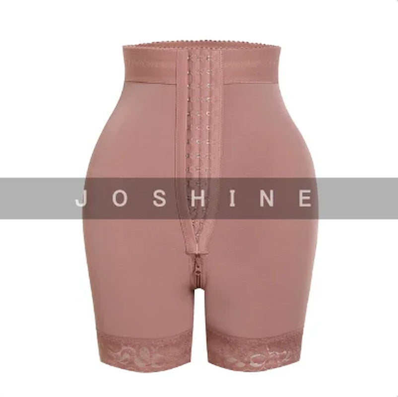 Women Butt Lifter Faja Colombian Shaperwear Panties Front Closure Hook-Eye with Crotch Zipper High Compressionshapewear Shorts