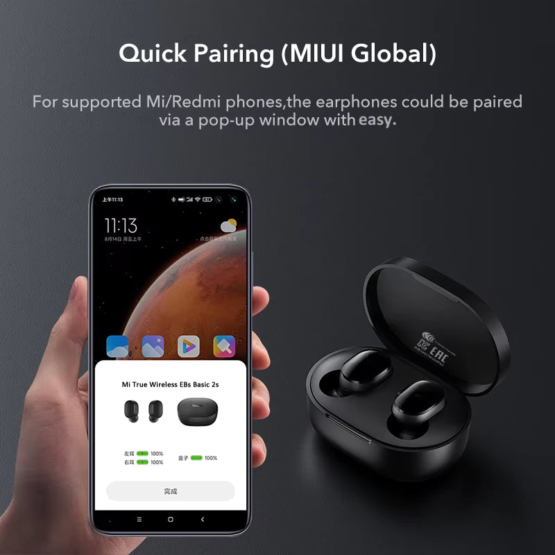 Mi True Wireless Earbuds Redmi Airdots 2S Bluetooth 5.0 Touch Control TWS Earphone Gaming Mode USB C Headphone