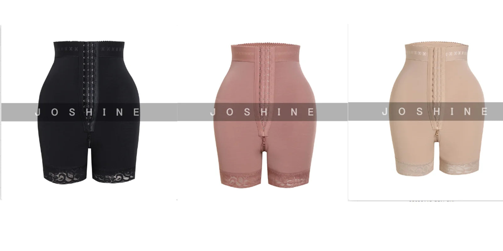 Women Butt Lifter Faja Colombian Shaperwear Panties Front Closure Hook-Eye with Crotch Zipper High Compressionshapewear Shorts