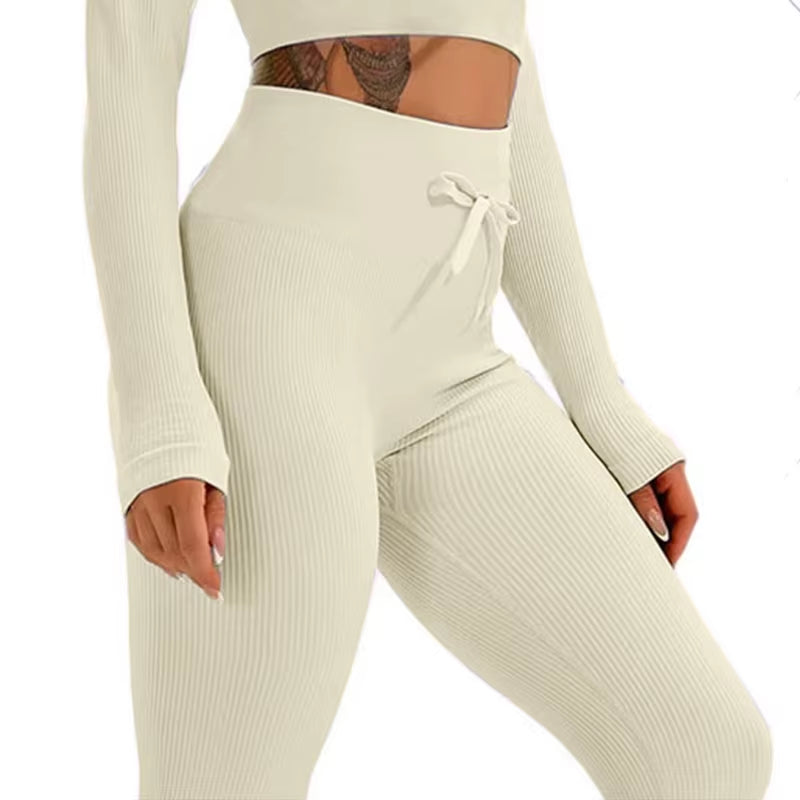 Ribbed Yoga Leggings Sports Tights Woman Seamless Yoga Pants Tummy Control Gym Fitness Legging Push up Workout Legins Female